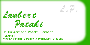 lambert pataki business card